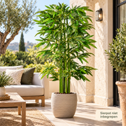 Kunstbamboe 160 cm – Kunstplant Bamboe – Realistische Bladeren – Zwarte Pot – Groen