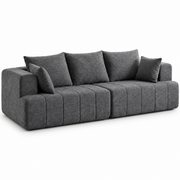 3-Zits Bank Donkergrijs – Chenille – 248 cm – Framevrij – Pocketvering & High-Density Schuim – Diepe Zit – 360 kg Draagvermogen