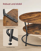 Ronde Salontafel met Plank - Industrieel Metaal Design