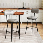 360° Draaibare Barkruk Set Van 2 - Rugleuning - Faux Leather