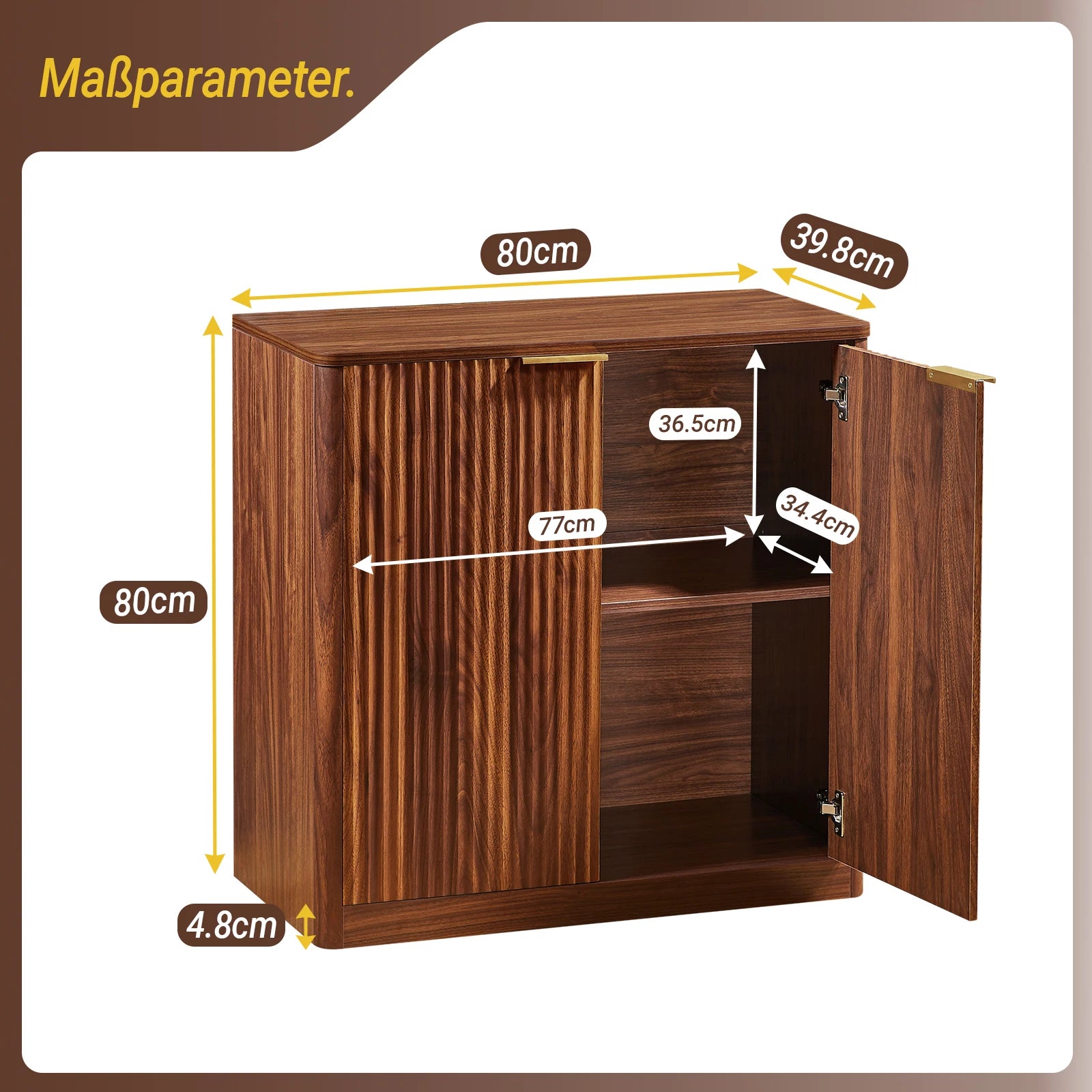 Sideboard Modern - Verstelbare Planken - 120x40x76 Cm