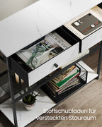 Smalle Consoletafel 80 cm met 2 Stoffen Lades