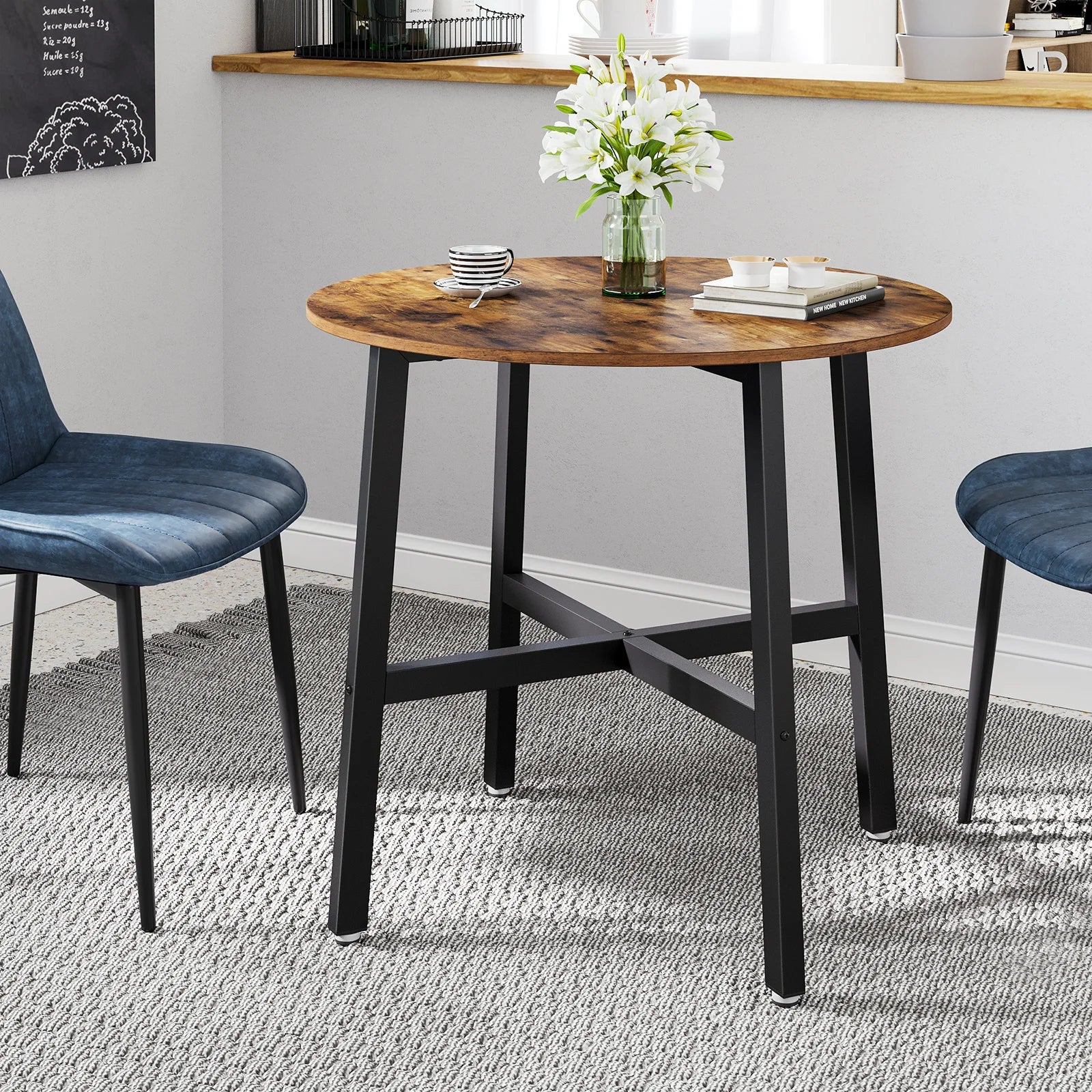 Ronde Eettafel 80 cm - Kleine Keuken Tafel Industrieel