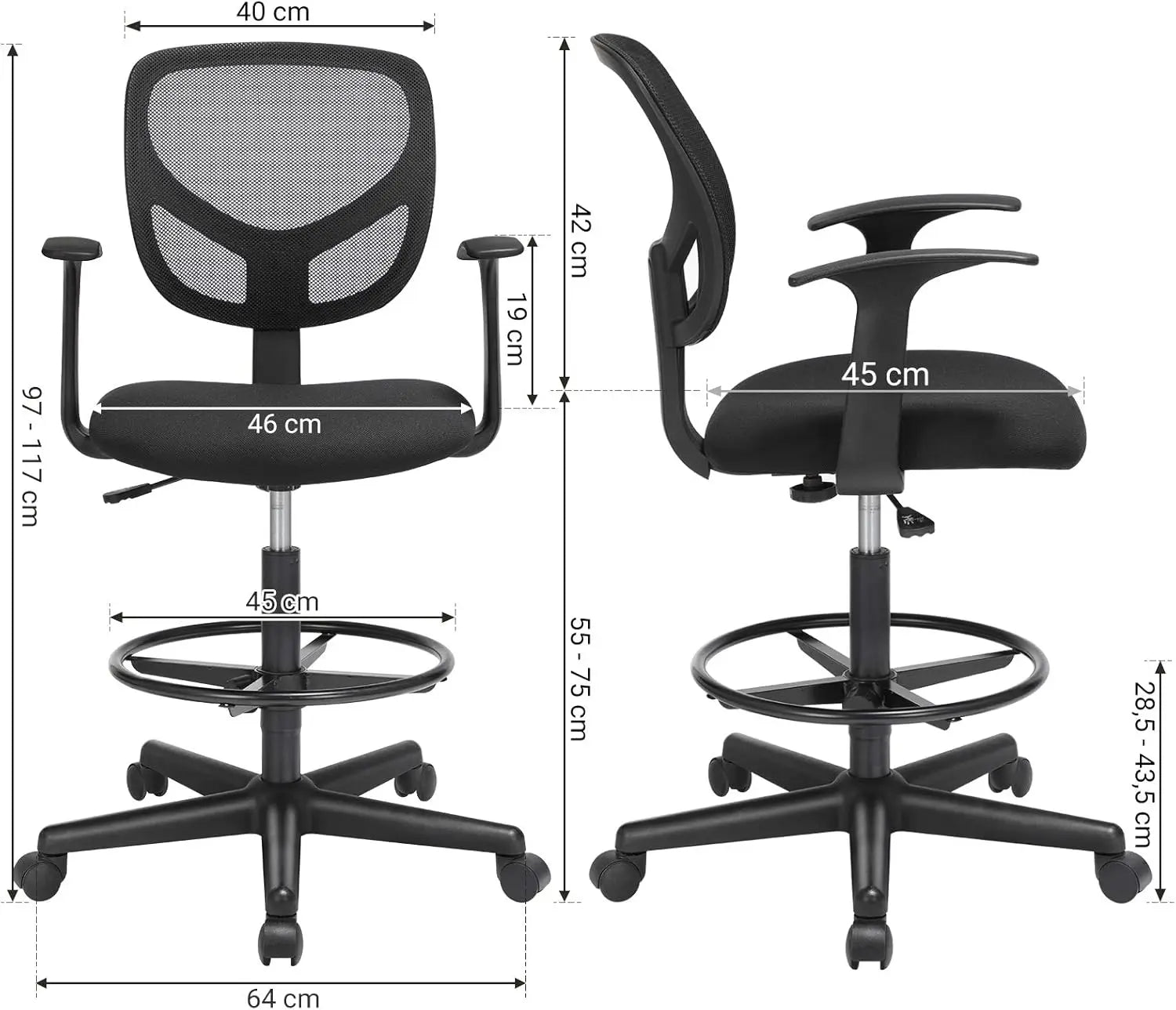Ergonomische Bureaustoel - Verstelbaar met Voetsteun