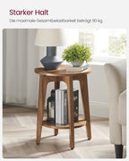 Ronde Bijzettafel met Onderplank - Modern Nachtkastje