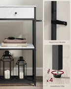 Smalle Consoletafel 80 cm met 2 Stoffen Lades
