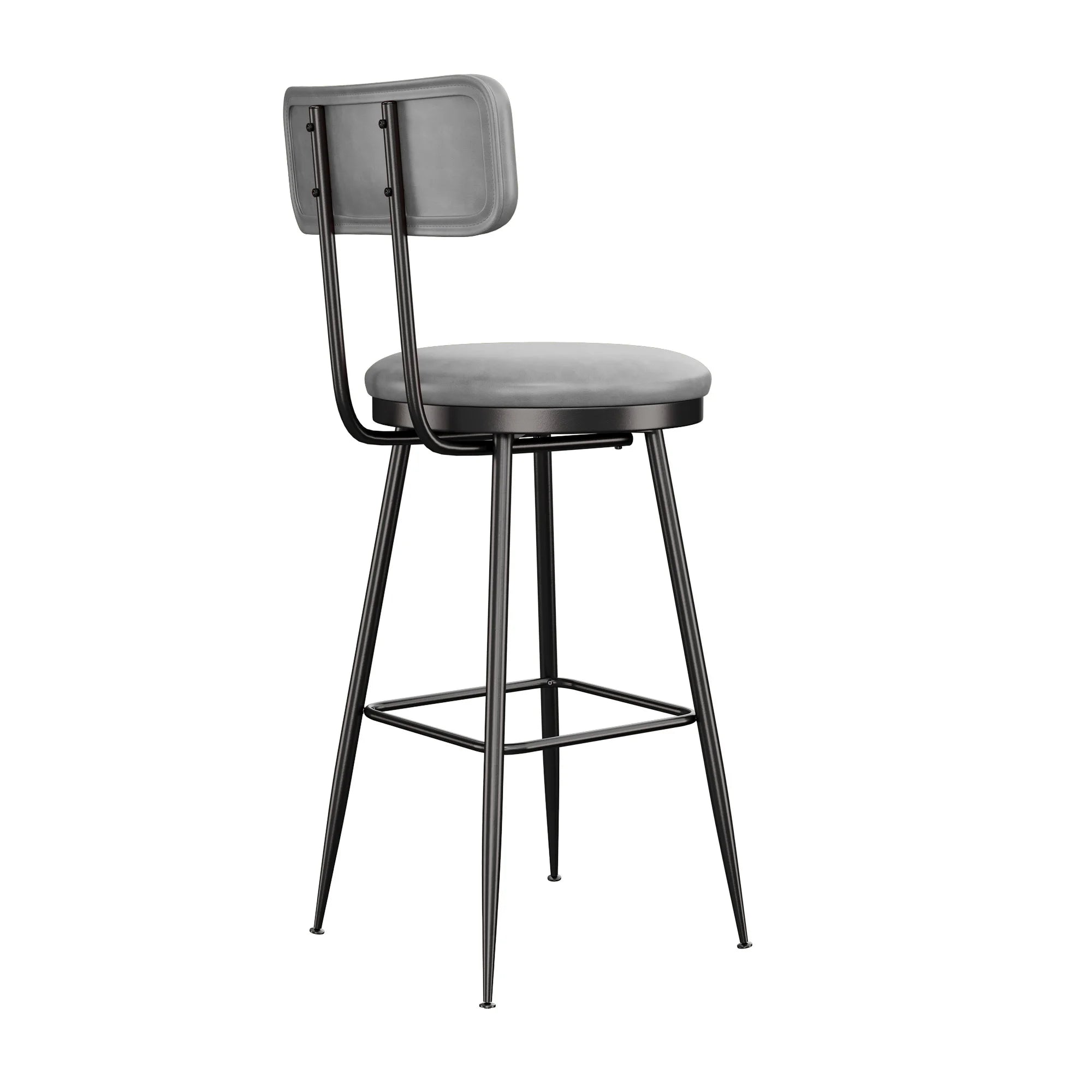 360° Draaibare Barkruk Set Van 2 - Rugleuning - Faux Leather