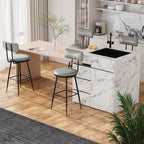 360° Draaibare Barkruk Set Van 2 - Rugleuning - Faux Leather