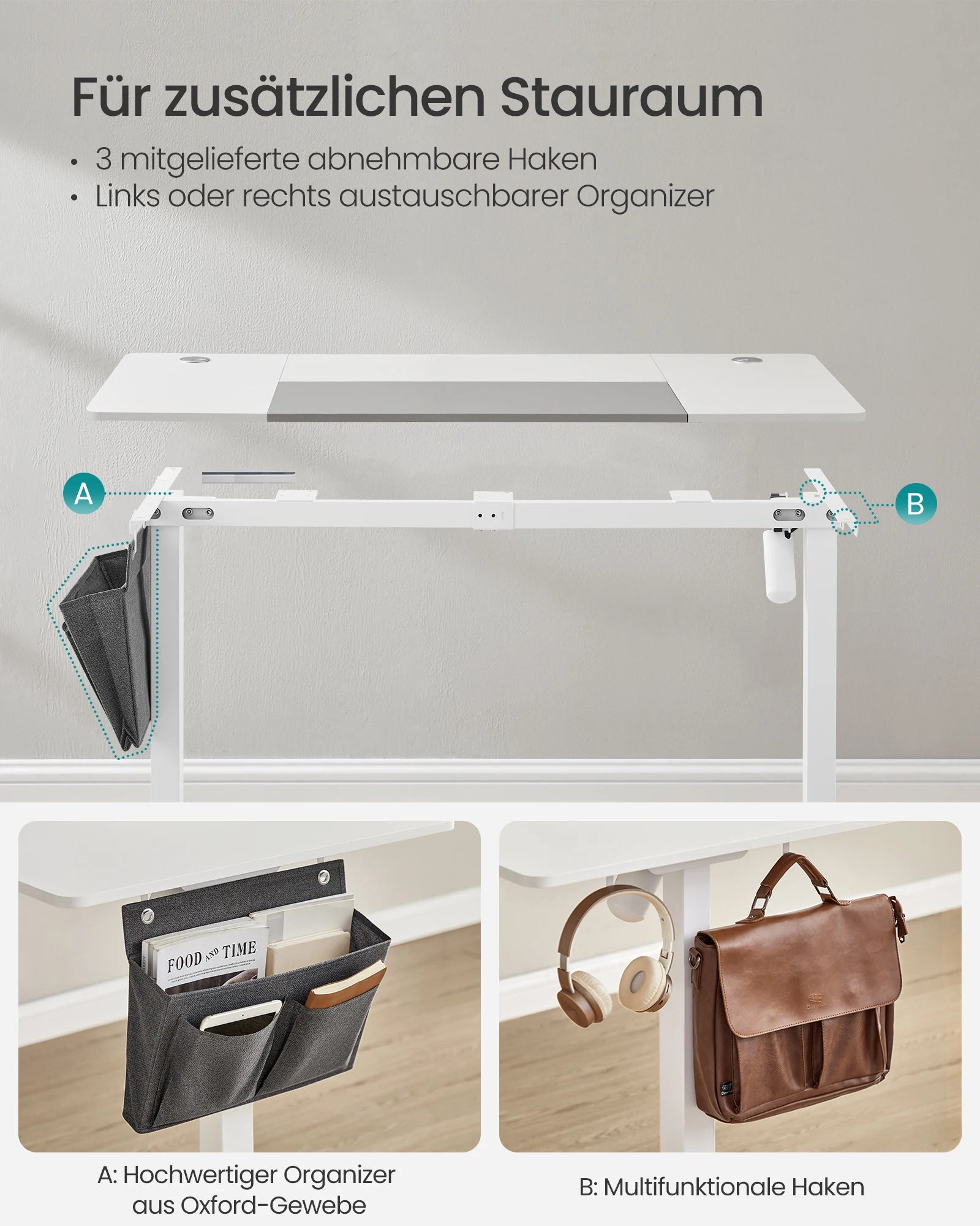 Elektrisch Verstelbaar Bureau 120x60 cm – Hoogte 72-120 cm – Continu Verstelbaar – Spliced Plate – Ergonomisch Zit-Sta Bureau