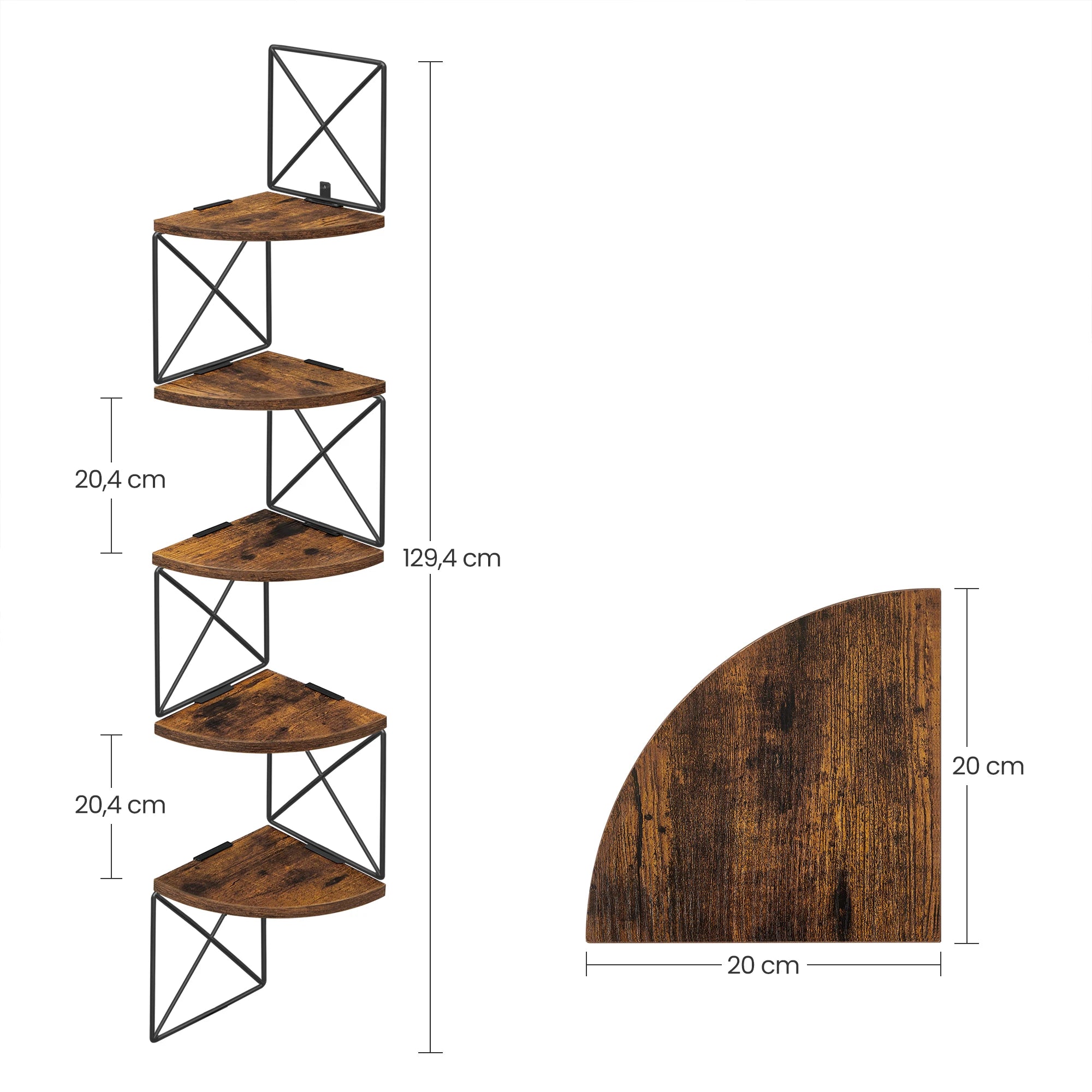 Hoek Wandplank 5-Lagen Zigzag Design - Boekenplank