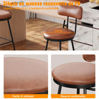 360° Draaibare Barkruk Set Van 2 - Rugleuning - Faux Leather