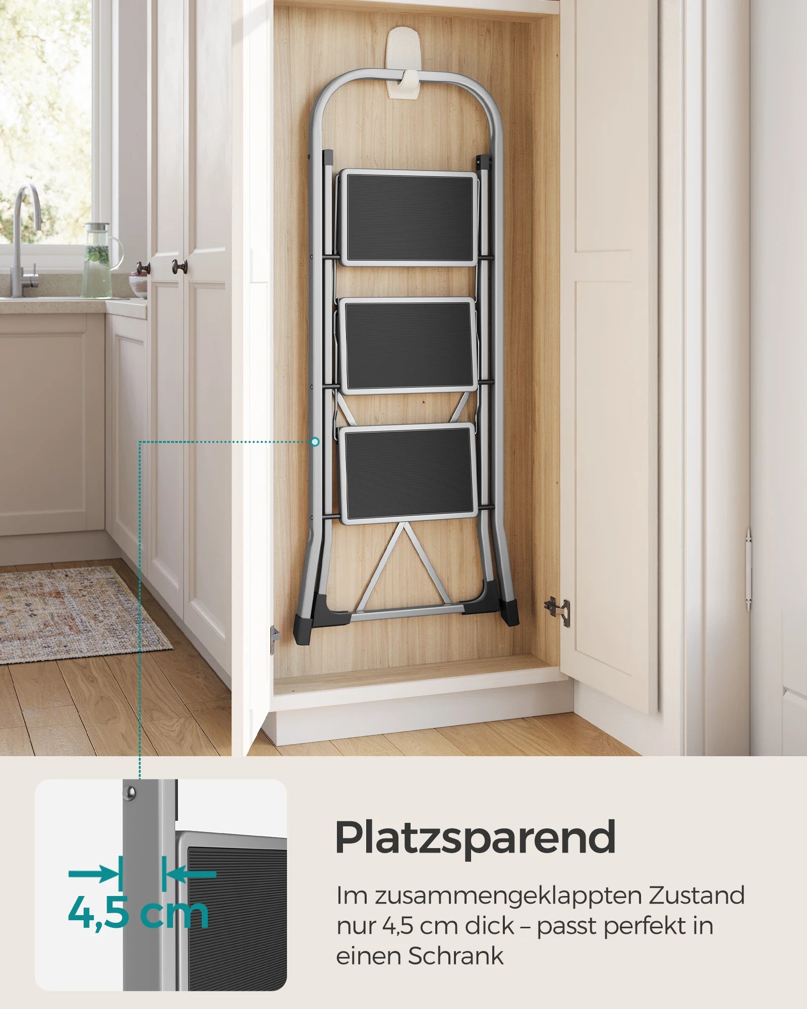 3-Traps Ladder - Antislip - Met Handrail