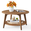 Ronde Salontafel 2-Laags 80 cm - Wit Woonkamer Tafel