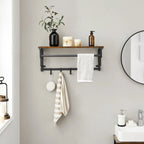 Wandkapstok met Plank en Haken 66–80 cm