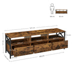 TV Meubel 147 cm met 3 Lades - Stalen Frame Lowboard