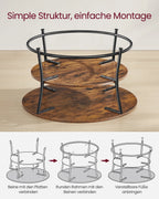 Ronde Salontafel met Plank - Industrieel Metaal Design