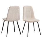 Eetkamerstoelen Set van 2 - Crème Wit Metalen Poten