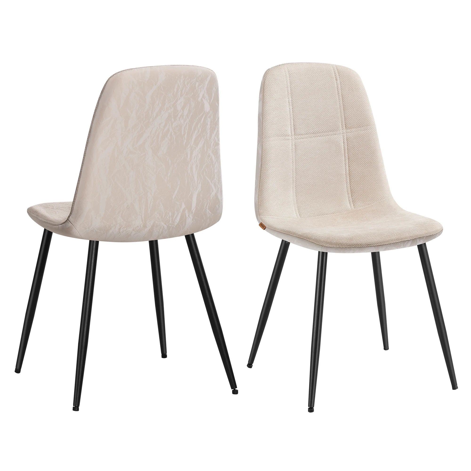 Eetkamerstoelen Set van 2 - Crème Wit Metalen Poten