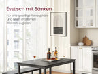 Eetkamertafel Set met 2 Banken 110x70x75 cm