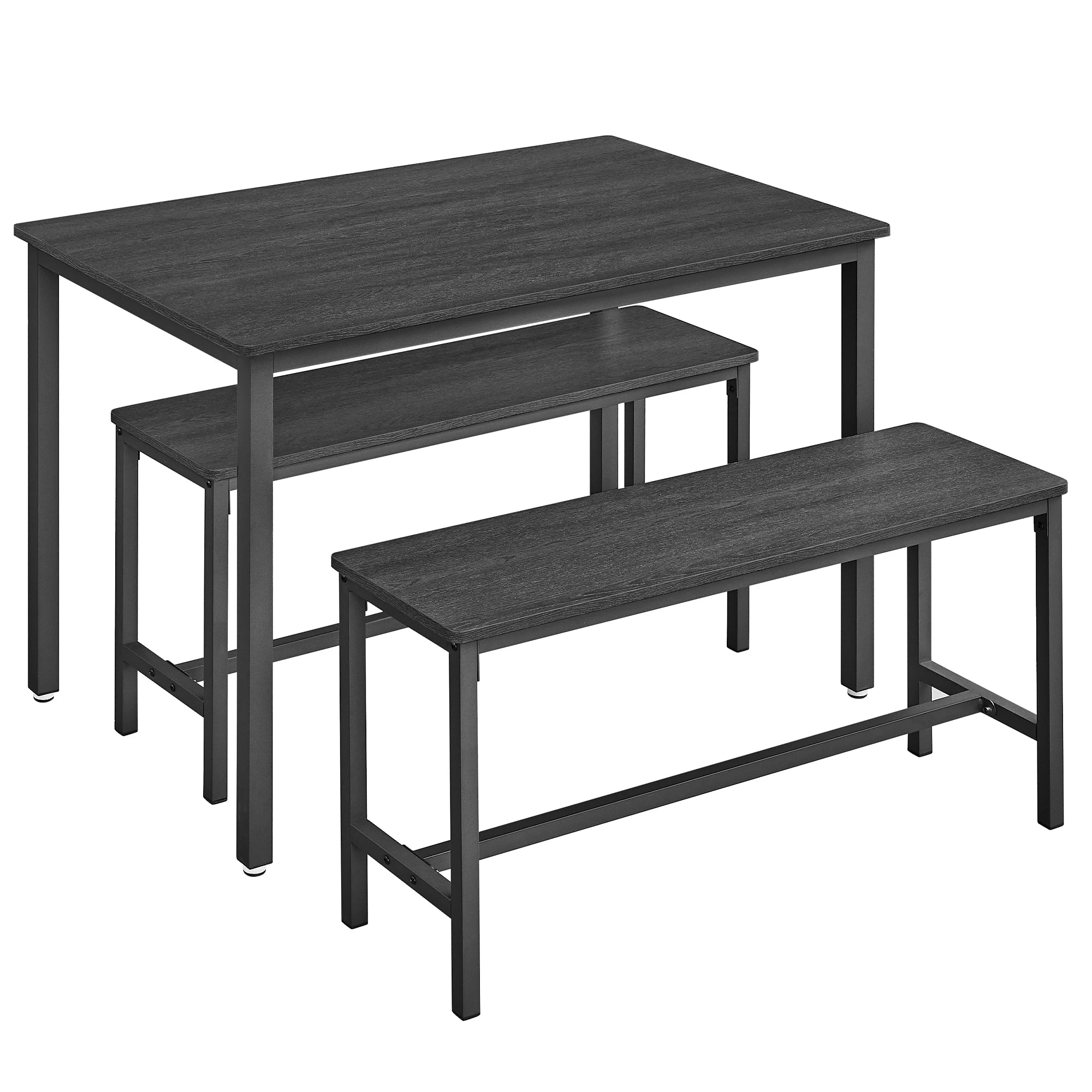 Eetkamertafel Set met 2 Banken 110x70x75 cm