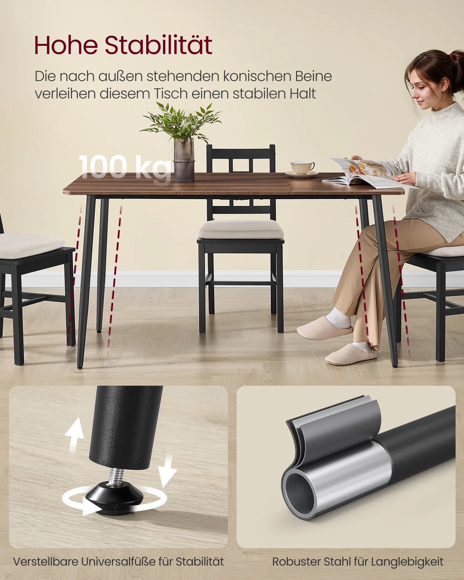 Eettafel voor 4-6 Personen - Landelijke Keuken Tafel