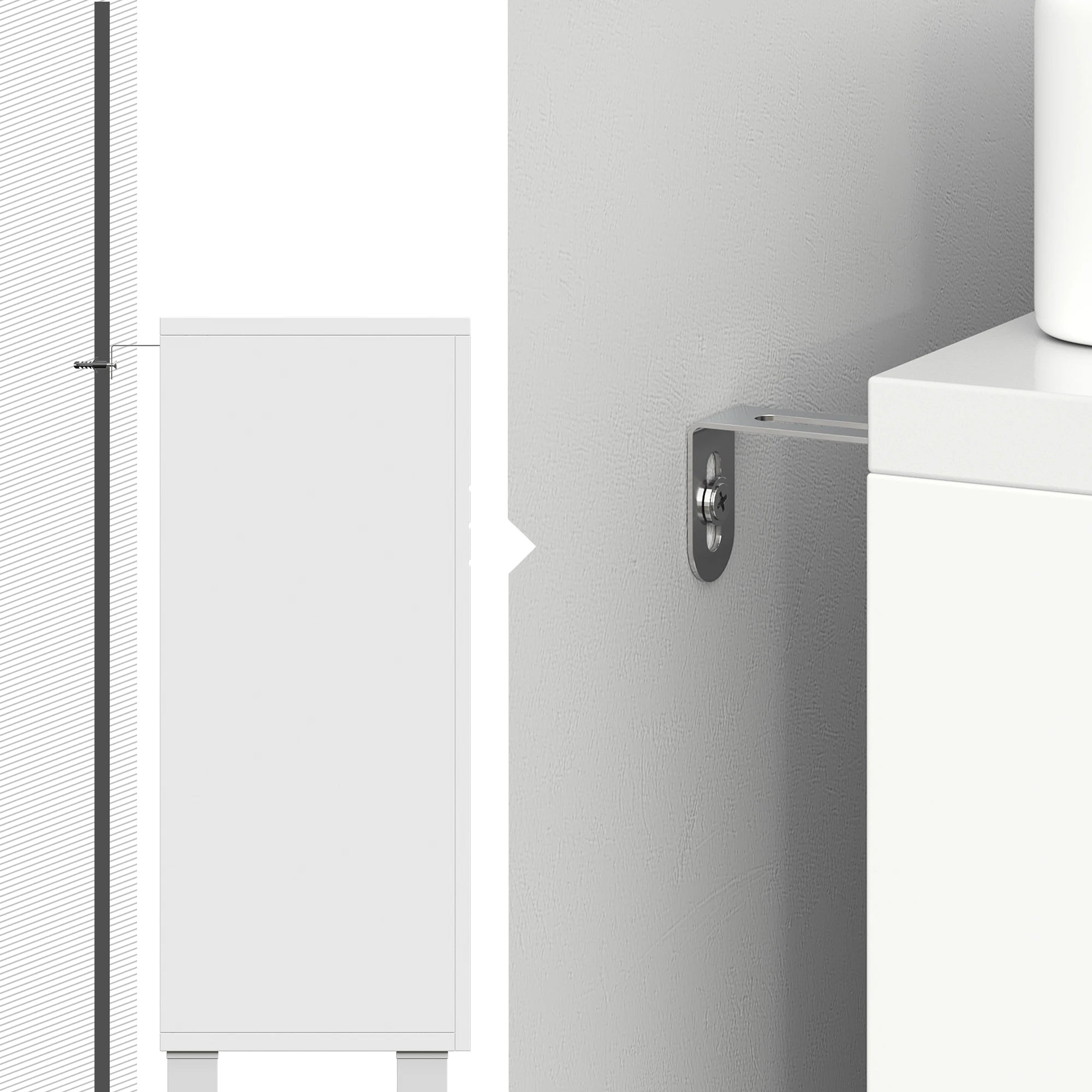 Wastafel Onderkast 60 cm - Badkamerkast met 2 Deuren