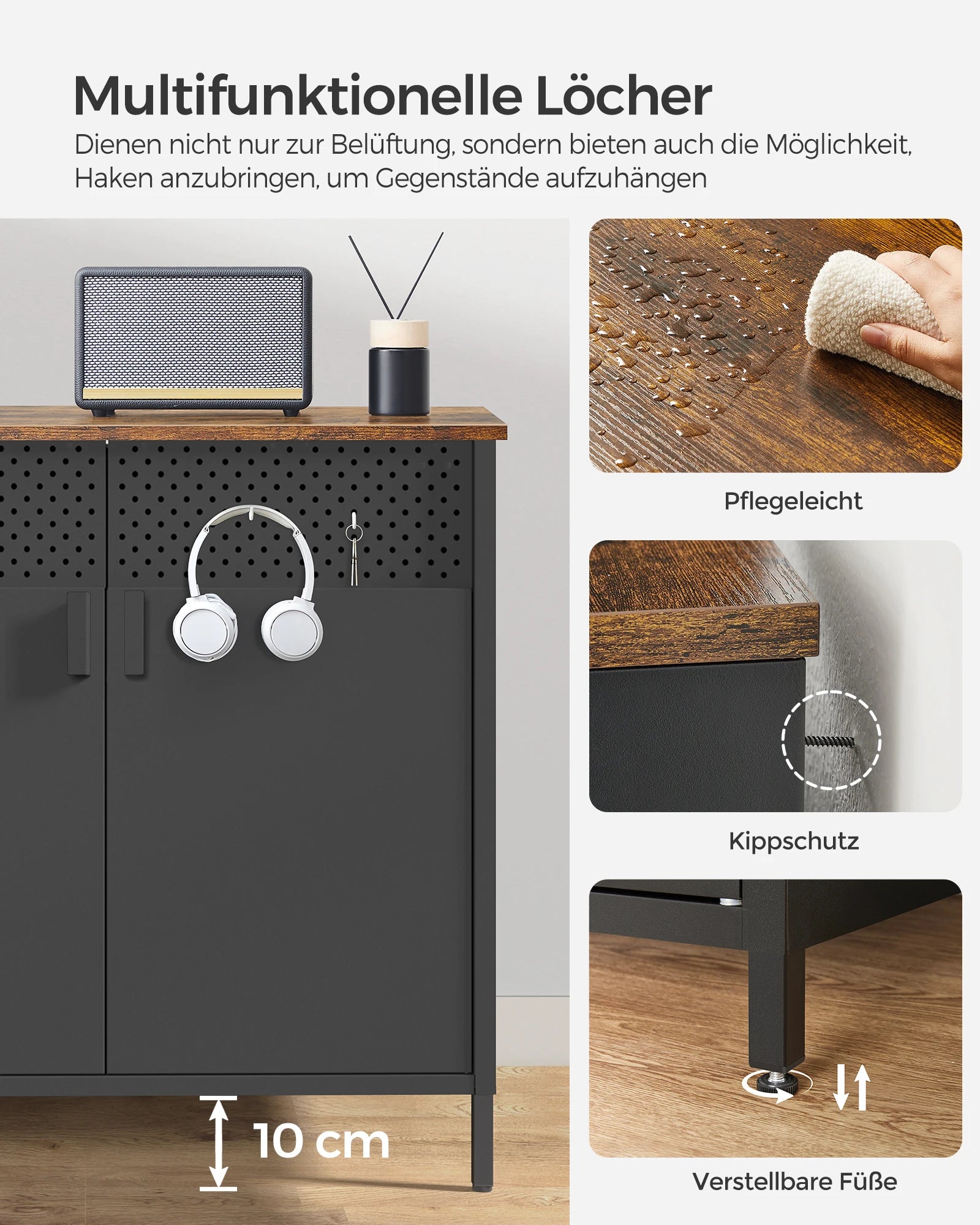 Keuken Sideboard Kast met Dubbele Deur - Industrieel