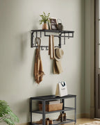 Wandkapstok met Plank en Haken 66–80 cm