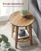 Ronde Bijzettafel met Onderplank - Modern Nachtkastje