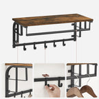 Wandkapstok met Plank en Haken 66–80 cm