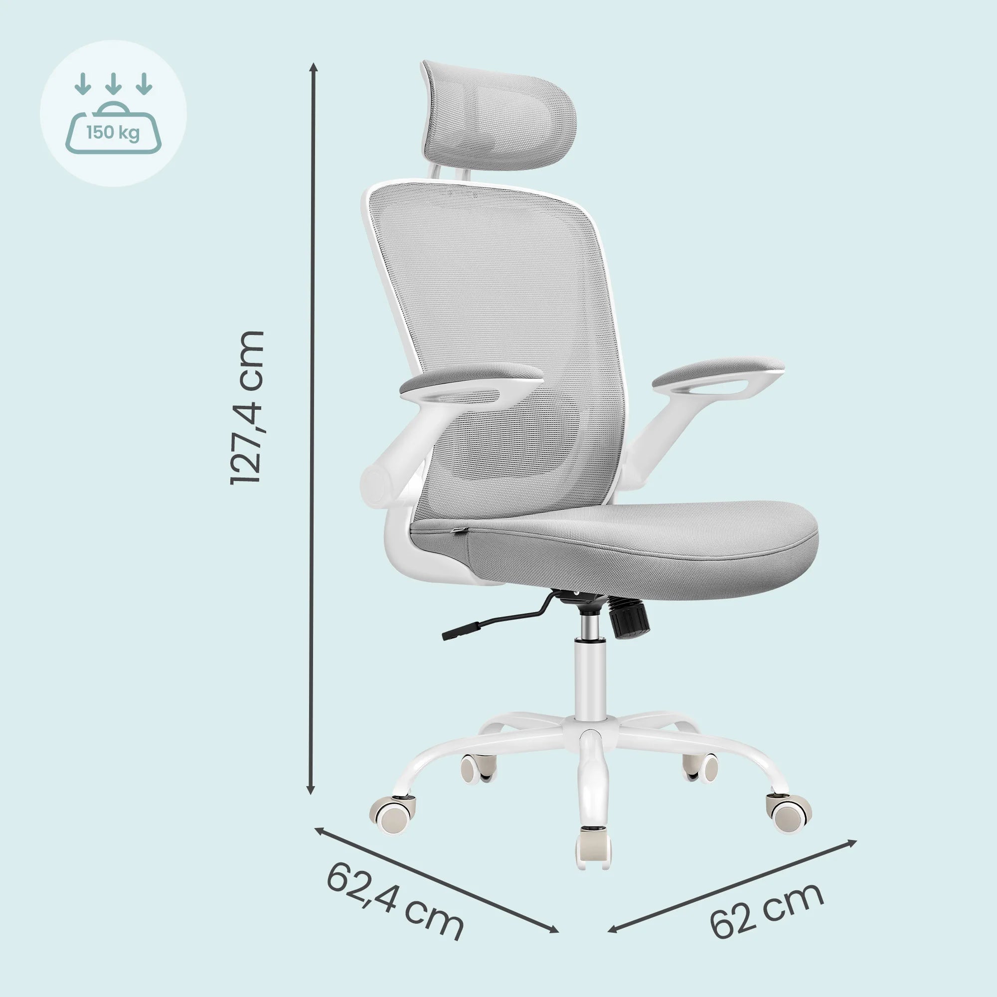 Ergonomische Bureaustoel met Hoofdsteun en Mesh Rug