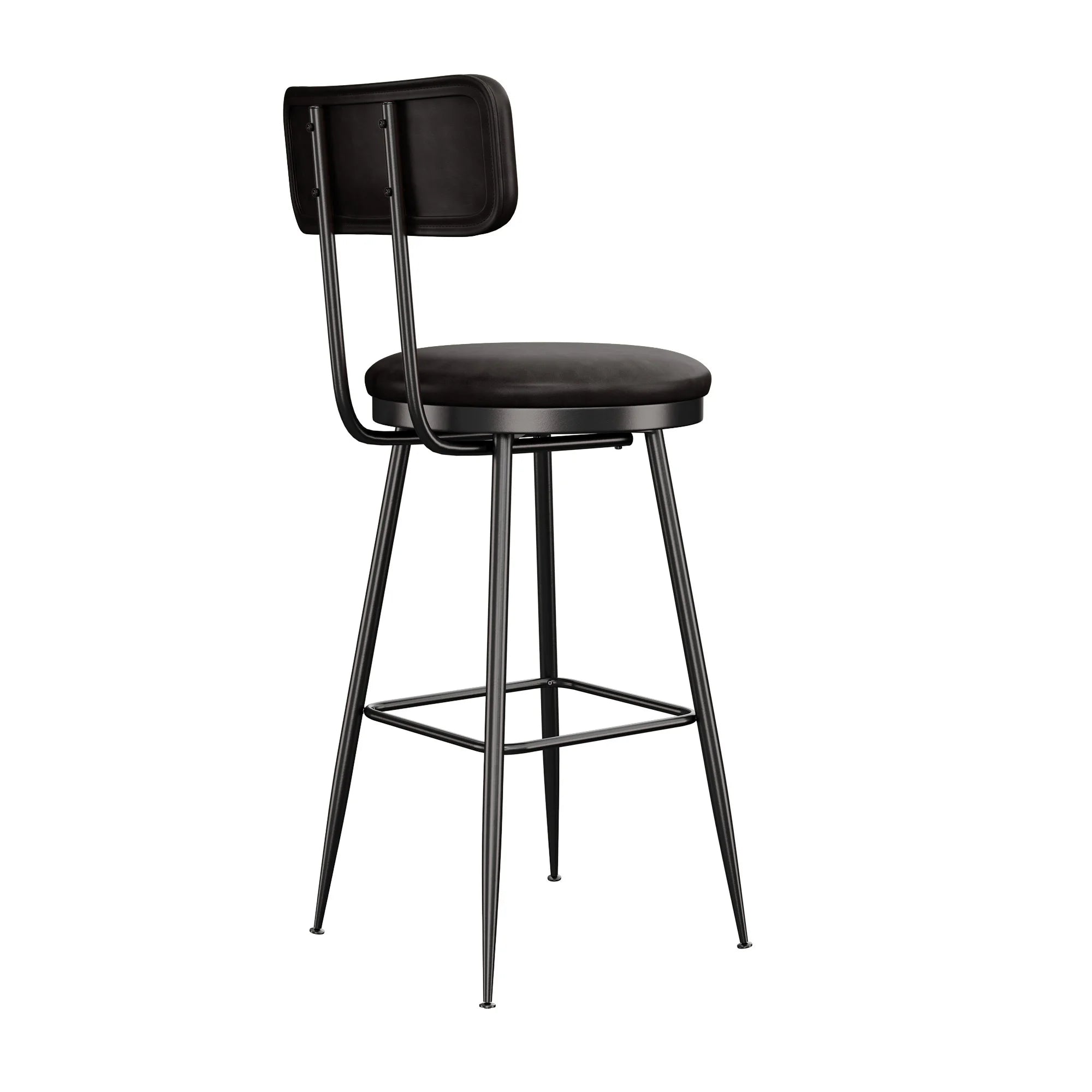 360° Draaibare Barkruk Set Van 2 - Rugleuning - Faux Leather