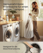 Wasmand met Deksel 90L - Bamboe Opvouwbare Wasmand