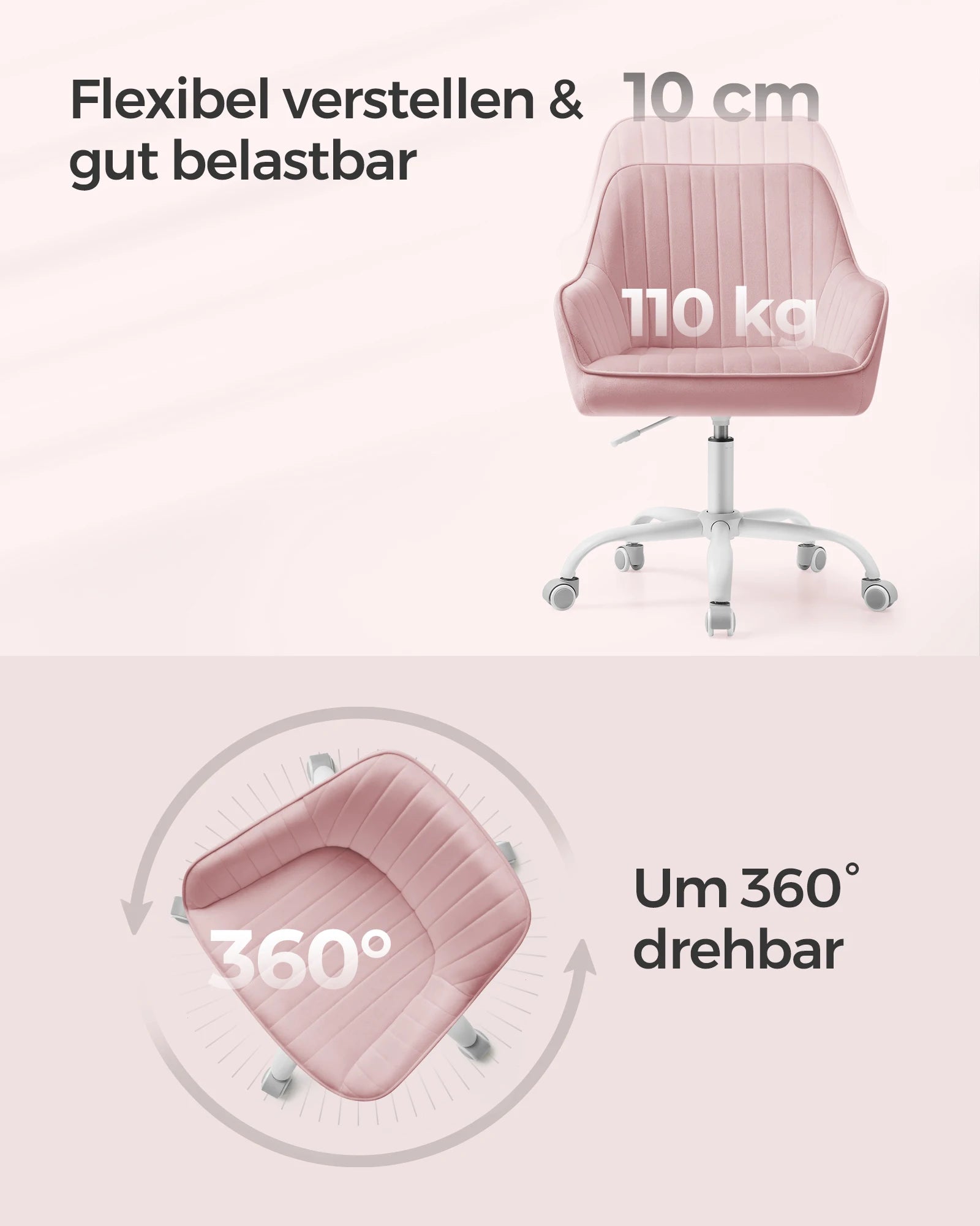 Draaibare Bureaustoel - Velvet - Schuimzitting