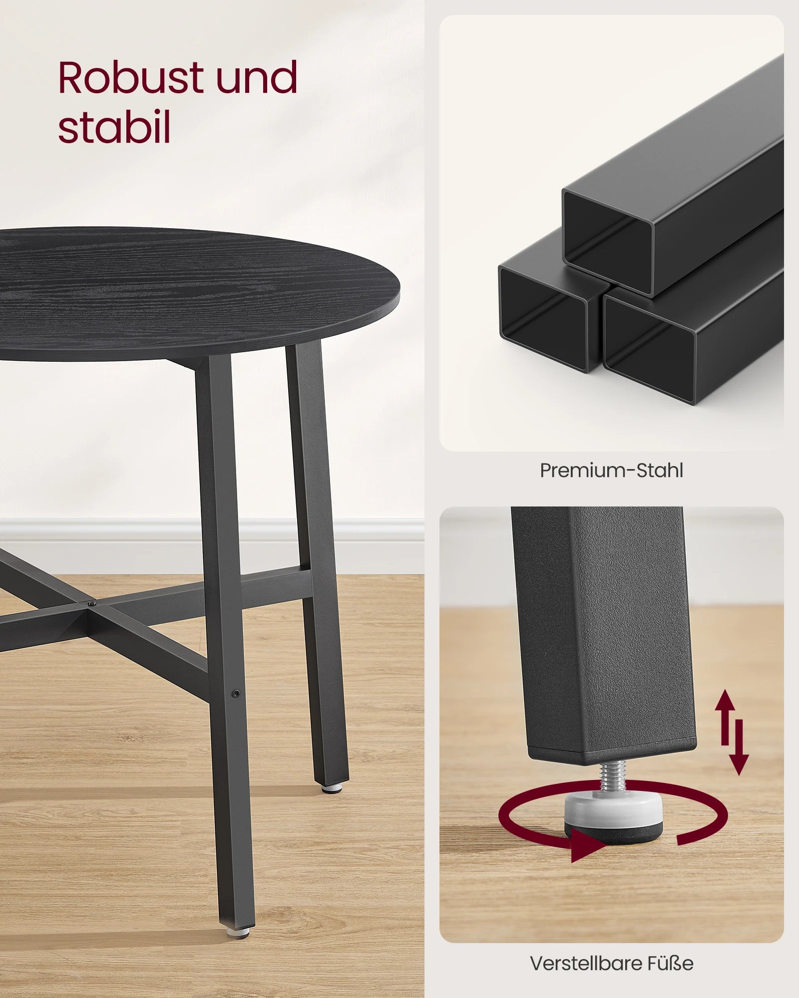 Ronde Eettafel 80 cm - Kleine Keuken Tafel Industrieel