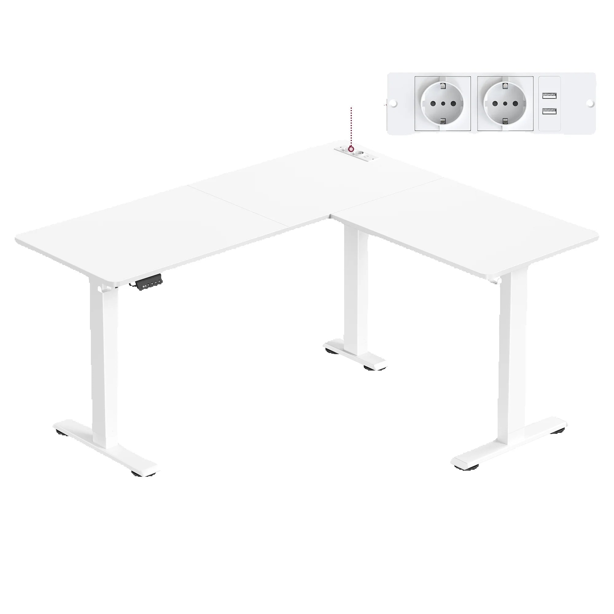 L-Vormig Elektrisch Verstelbaar Bureau