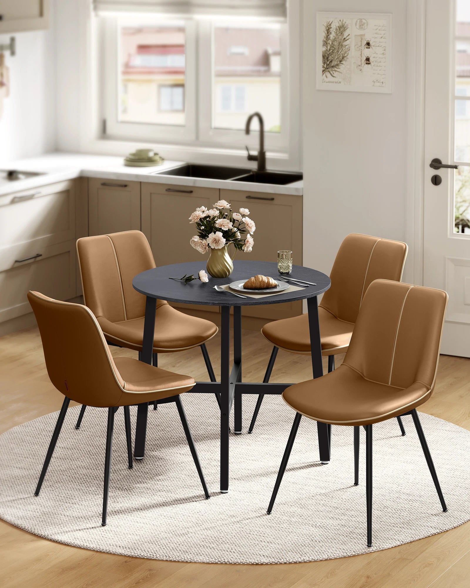 Ronde Eettafel 80 cm - Kleine Keuken Tafel Industrieel