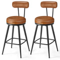 Set Van 2 Draaibare Barkrukken Met Rugleuning - Faux Leather