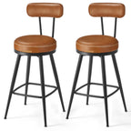 Set Van 2 Draaibare Barkrukken Met Rugleuning - Faux Leather