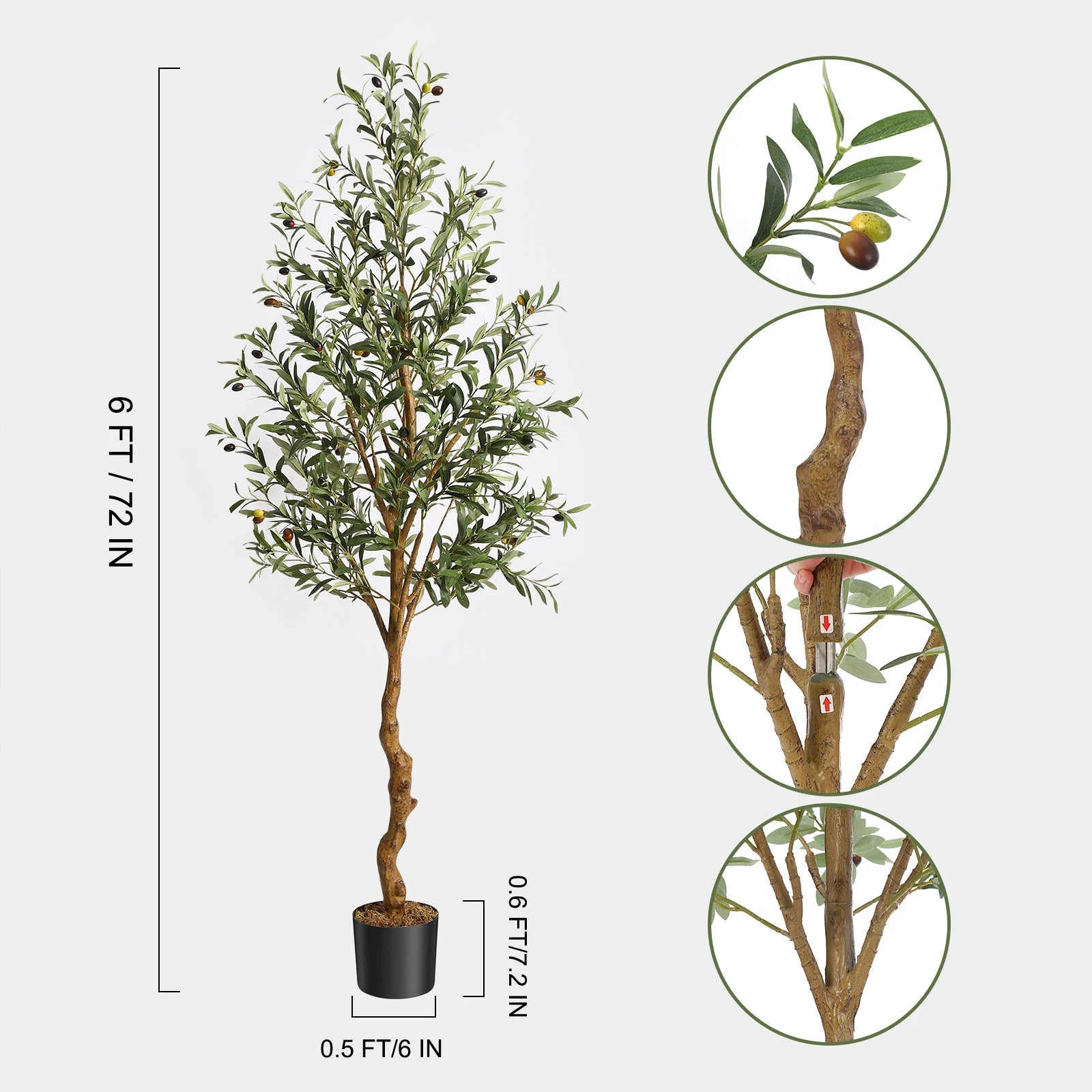 Kunst Olijfboom 120–180 cm - Decoratieve Kunstplant