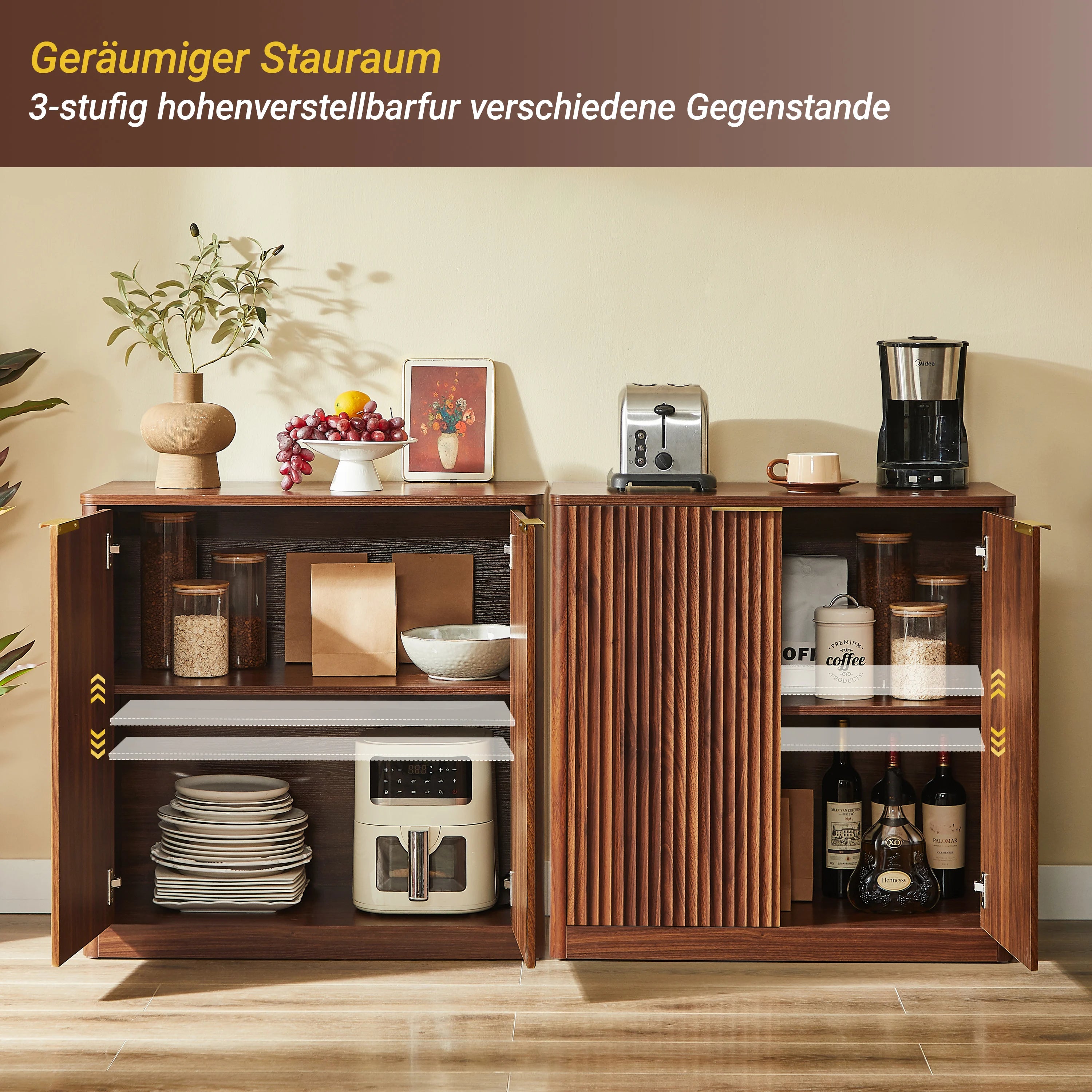 Sideboard Modern - Verstelbare Planken - 120x40x76 Cm