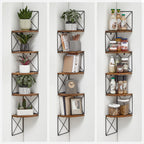 Hoek Wandplank 5-Lagen Zigzag Design - Boekenplank