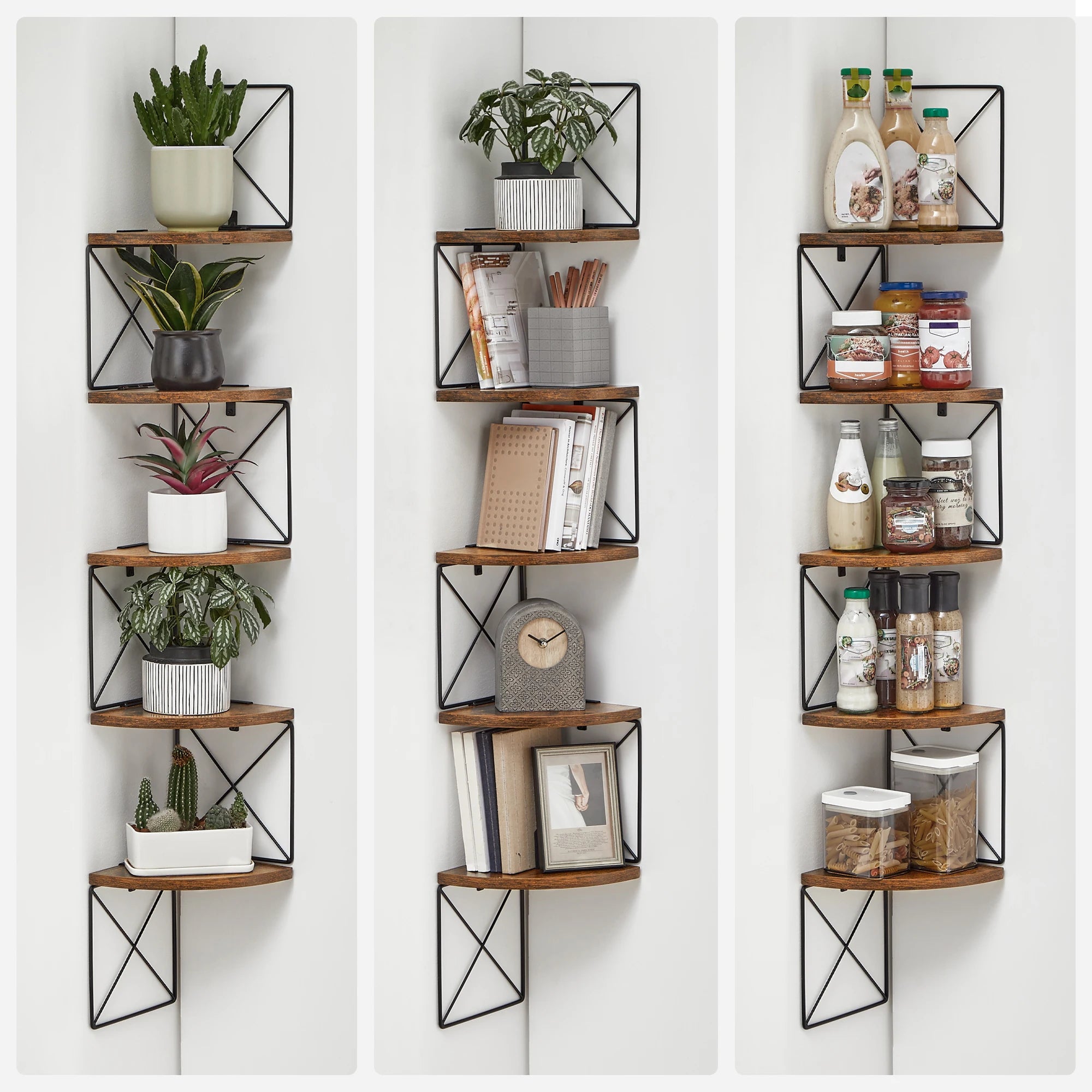Hoek Wandplank 5-Lagen Zigzag Design - Boekenplank