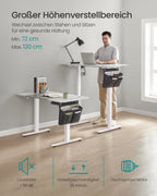 Elektrisch Verstelbaar Bureau 120x60 cm – Hoogte 72-120 cm – Continu Verstelbaar – Spliced Plate – Ergonomisch Zit-Sta Bureau