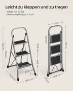 3-Traps Ladder - Antislip - Met Handrail
