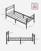 Enkel Metalen Bedframe 90x200 Cm