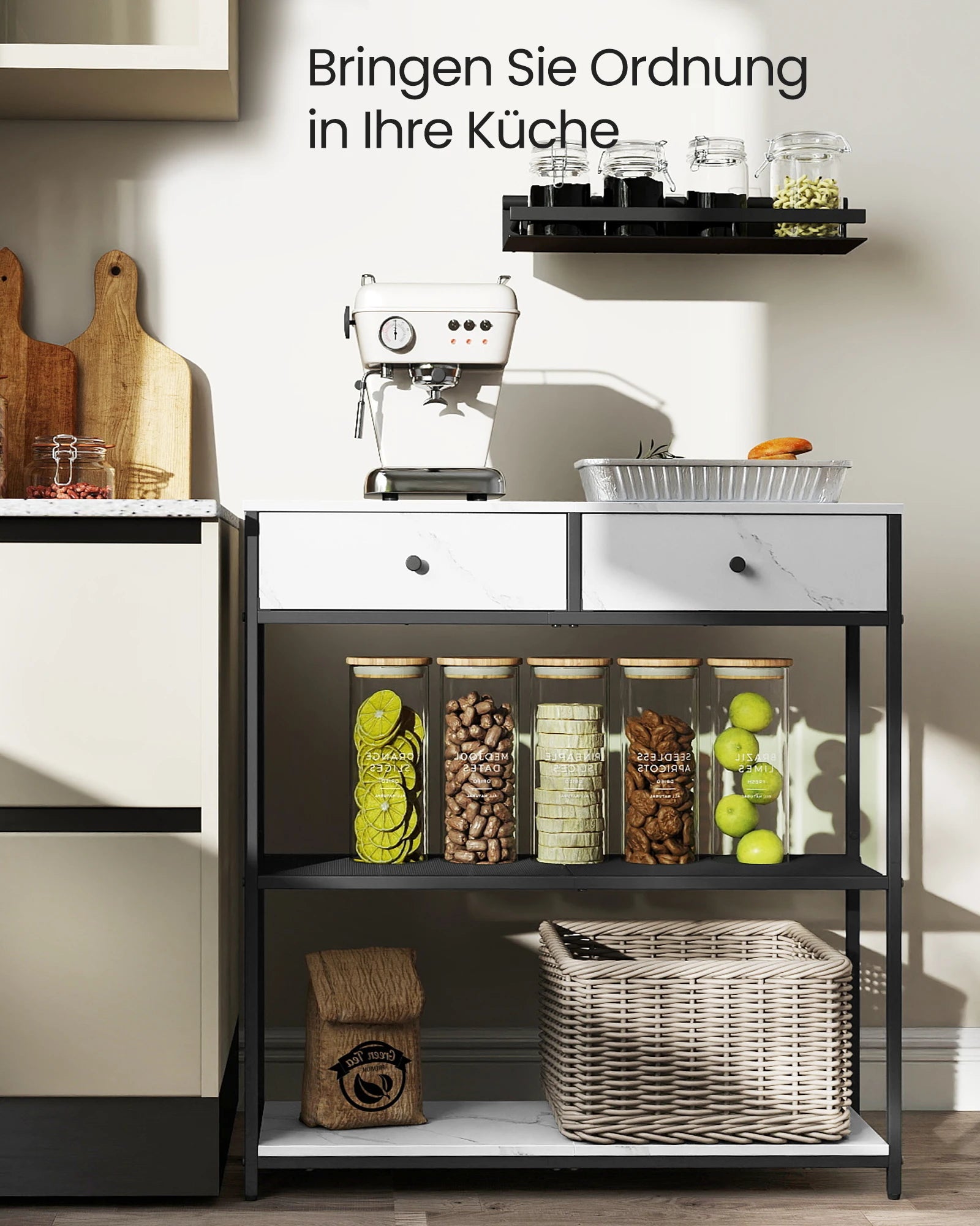 Smalle Consoletafel 80 cm met 2 Stoffen Lades