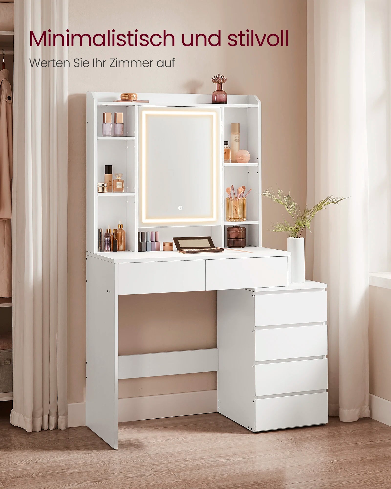 Kaptafel Met LED-Verlichting - Met Lades