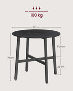 Ronde Eettafel 80 cm - Kleine Keuken Tafel Industrieel