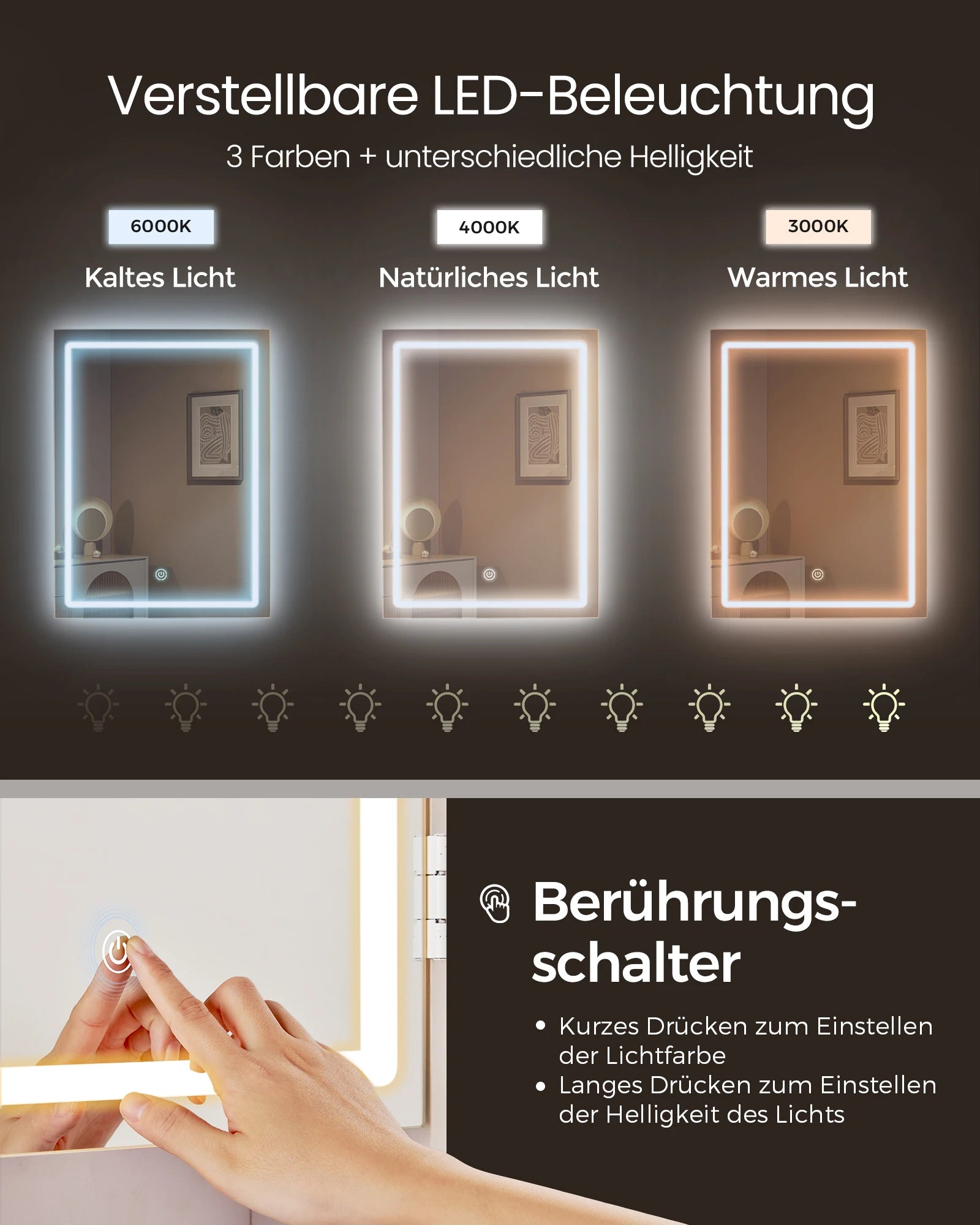 Kaptafel Met LED-Verlichting - Met Lades